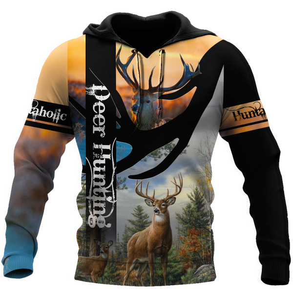 Max Corner Huntaholic 4 Deer Hunting 3D All Over Printed Shirts Gift For Hunter