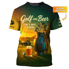 Maxcorners Golf and Beer That’s Why I’m Here Shirt – Custom Men's Golf Polo – Funny Golf Apparel For Dad