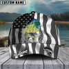 Maxcorners Fishing Black American Flag Sport Personalized 3D Cap (11 Options)