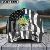 Maxcorners Fishing Black American Flag Sport Personalized 3D Cap (11 Options)