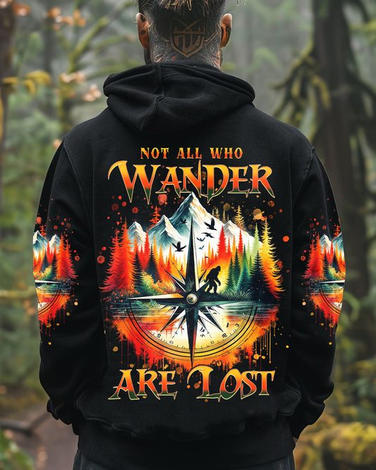 Maxcorners Not All Who Wander Are Lost Compass Bigfoot All Over Print LM1601