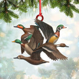Maxcorners Flying Duck Acrylic Christmas Ornament - 3D Waterfowl Hunting Decor, Duck Hunter Gift Idea