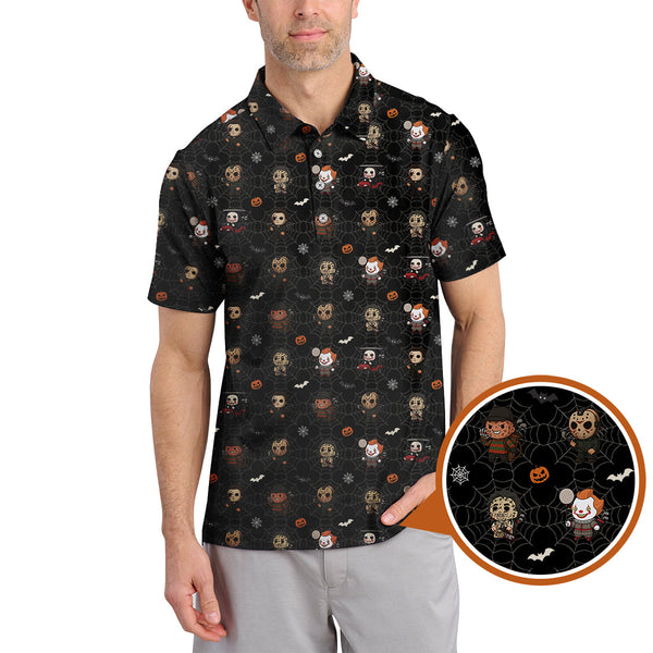 Maxcorners Halloween Golf Shirt For Golfer, Funny Pattern Golf Shirt, Crazy Golf Shirt For Men