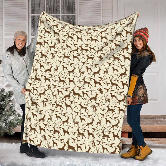 Maxcorners Deer Hunting Pattern Fleece Blanket - Gift for Hunters Men Women Home Accessories LM1611