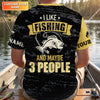 Maxcorners I Like Fishing And Maybe 3 People Shirt, Personalized Strike Addictions Bass Fishing Shirt For Men, Fishing UPF Shirts