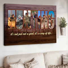 Maxcorners Personalized Hunting Canvas – Custom Photo Collage for Hunters, Hunting Is Not Just a Sport It’s a Way of Life Wall Art, Rustic Cabin Decor Gift