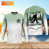 Maxcorners A Dad Like Me Is Hard To Find Bigfoot Fishing Shirt, Custom Name Bass Shirt, Fishing UPF Shirts, Funny Fishing Shirt