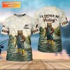 Maxcorners I'd Rather Be Fishing Bear - Outdoor Fishing Shirt, Fishing UPF Shirts, Funny Fishing Shirt