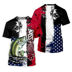 Maxcorners Patriotic Fishing Shirt, Custom Fishing Shirt, Gift For Fisherman, Mens Casual Shirts