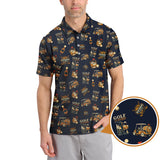Maxcorners Funny Bourbon Pattern Polos, Golf and Bourbon Shirt for Men, Gift For Golfers