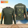 Maxcorners Bass Fishing Shirt, Personalized Military Fishing Long Sleeve Shirt, Funny Fishing Shirts For Men