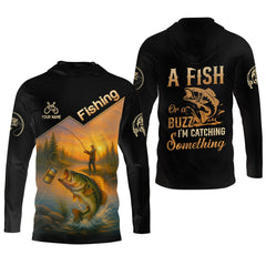 Maxcorners A Fish Or A Buzz I'm Catching Something, Funny Fishing Shirt, SPF Shirt For Men, Gift For Fisherman