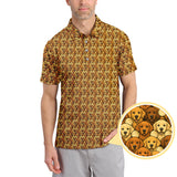 Maxcorners Crazy Golf Polos For Men, Golden Retriever Pattern Golf Shirt, Funny Golf Shirts