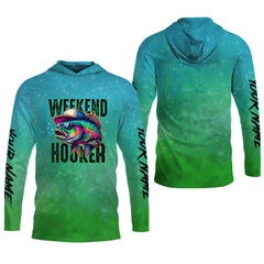 Maxcorners Weekend Hooker Green Fishing Shirt, SPF Shirt For Men, Long Sleeve Sun Shirt, Gift For Fisherman