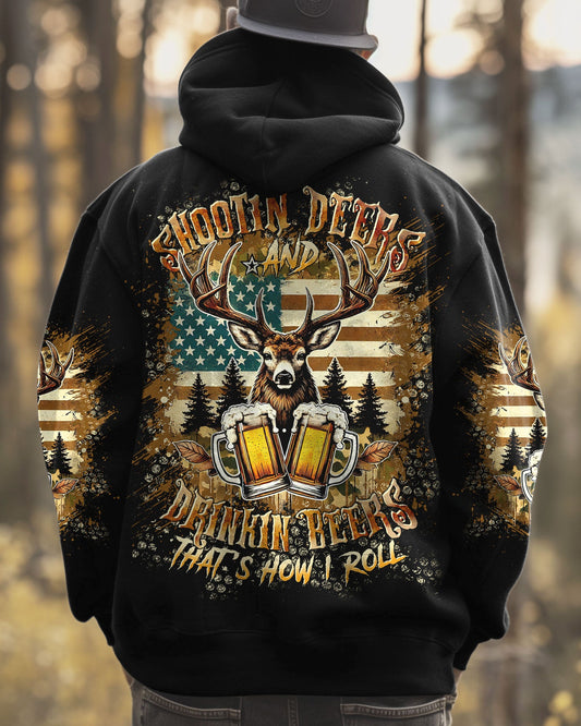 Maxcorners Shooting Deers And Drinking Beers All Over Print LM1601