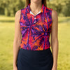 Maxcorners Purple Palm Tree Tropical Island Golf Shirt, Golf Polo For Women, Printed Golf Shirt LM1507