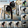 Maxcorners Chinook Fishing Split Grunge Splash Design Personalized Name, Team Name Long Sleeve Shirt (12 Fish Species)