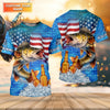Maxcorners Fishing And Beer Patriotic Fishing Shirt, 250th Anniversary Fishing UPF Shirts, Gift For Fisherman, Fishing Shirts For Men