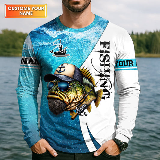 Maxcorners Personalized Old Man Fishing Shirt, Funny Fishing Rod Gift For Dad, Fishing UPF Shirts, Funny Fishing Shirt