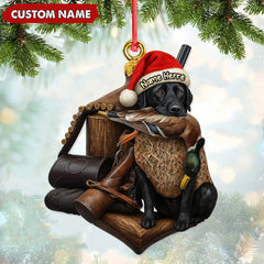 Maxcorners Personalized Duck Hunting Dog Ornament, Custom Name Christmas Gift for Hunters LM0411