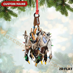 Maxcorners Personalized Funny Duck Acrylic Christmas Ornament - Custom Decoration Holiday Gift for Hunters 2D Flat