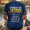 Maxcorners Hooked On Jesus - Fisher of Men Shirt, Fishing UPF Shirts, Funny Fishing Shirt