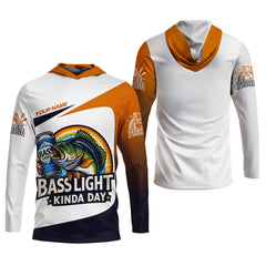 Maxcorners Basslight Kinda Day Fish And Beer Funny Fishing Shirt, SPF Shirt For Men, Gift For Fisherman, Bass Fishing