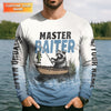 Maxcorners Master Baiter Shirt, Personalized Funny Raccoon Fishing Long Sleeve For Men, Fishing UPF Shirts