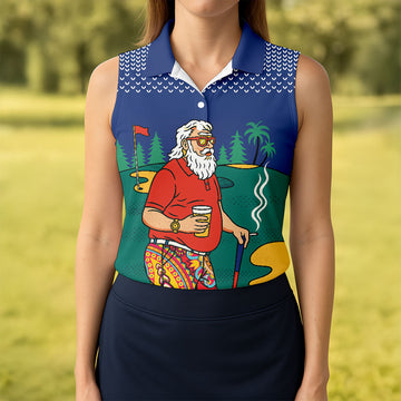 Maxcorners Funny Bearded Golfer With Paisley Pants Golf Polo Shirt, Ladies Golf Shirts, Women’s Golf Apparel LM1507