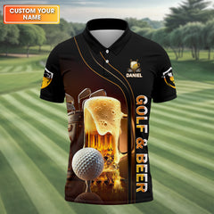 Maxcorners Weekend Forecast Golf With A Change Of Beer Custom Golf Polo Shirt, Mens Golf Gift, Golf Lover Gift