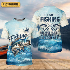 Maxcorners I Go Fishing Because I Like It Not Because I'm Good At It SPF Shirt, Gift For Fisherman, Fishing Shirts For Men