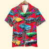 Maxcorners Custom Classic Car Photo Hawaiian Shirt, Purple Parrot Seamless Pattern, Gift For Car Lovers