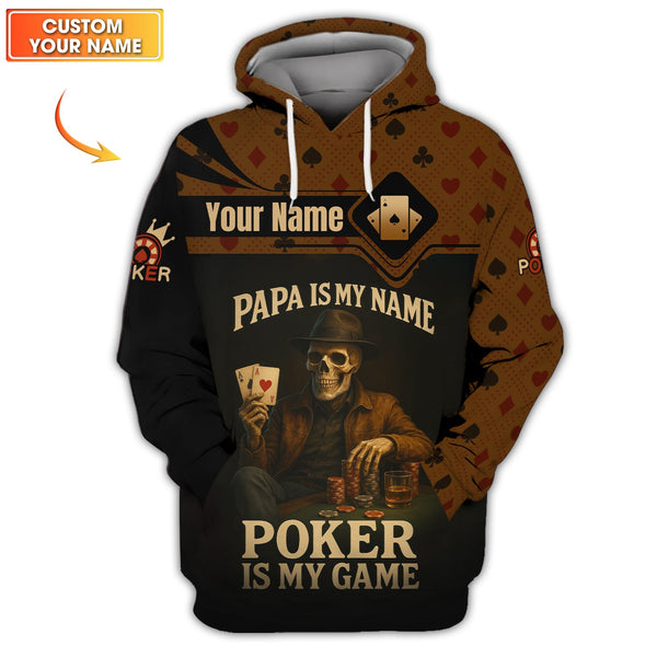 Poker Games Custom Name Shirt for Dad – ACE Design Tee