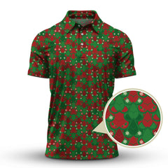Maxcorners Funny Christmas Golf Shirt, Pattern Golf Shirt For Golfer, Crazy Golf Shirt For Men