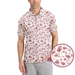 Maxcorners Flamingo Golf Shirt, Funny Pattern Golf Shirt, Crazy Golf Shirt For Golfer