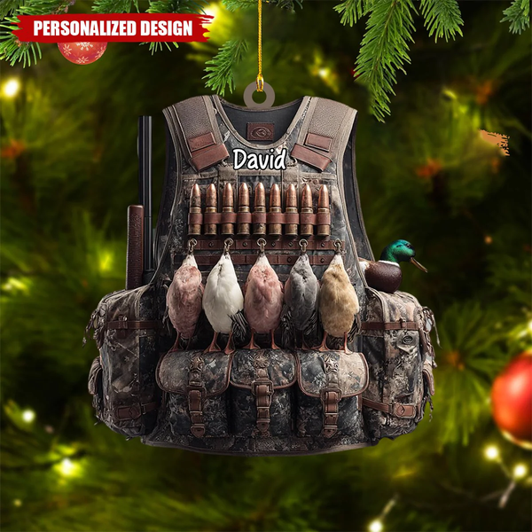 Maxcorners Personalized Hunting Duck Armor Christmas 3D Ornament, Custom Holiday Tree Decor, Perfect Gift for Hunter