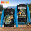 Maxcorners Fishing And Beer That’s Why I’m Here UPF Fishing Shirt, Personalized Custom Name
