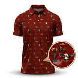Maxcorners USA Golf Shirt For Golfer, Christmas Golf Shirt, Funny Pattern Golf Shirt For Men