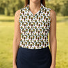 Maxcorners Cute Potted Cactus Pattern Golf Polo Shirt, Ladies Golf Tops, Women's Golf Polo LM1507