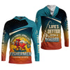 Maxcorners Life's Better With A Bobber Fishing UPF Shirts, Men's Fishing Shirts Long Sleeve, Presents For Fishermen