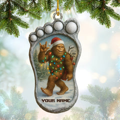 Maxcorners Personalized Golf Ornament, Golf Decor With Custom Name, Bigfoot Ornament, Sasquatch Christmas Ornament