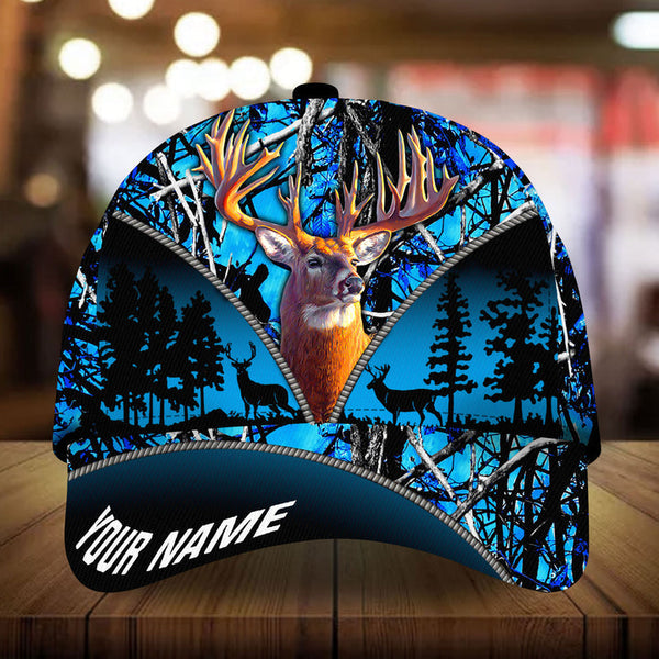 Maxcorners Epic Deer Hunting Zip Camo Pattern 3D Multicolor Personalized Cap