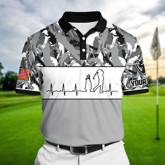 Max Corner Pride Heart Beat Golf Lover, Cool Polo 3D AOP For Lovers Multicolor Custom Name
