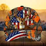 Maxcorners Best US Flag Ragged Deer Hunting Camo Pattern 3D Multicolor Personalized Cap