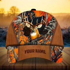 Maxcorners Premium Leather Ragged Deer Hunting Camo Pattern 3D Multicolor Personalized Cap