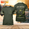 Maxcorners Bass Fishing Shirt, Personalized Military Fishing Long Sleeve Shirt, Funny Fishing Shirts For Men