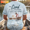 Maxcorners Jesus Catching Fish Bible Verse, Personalized Long Sleeve Shirt, Psalm 23 The Lord Is My Shepherd, Religious Gift for Men