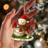 Maxcorners Blue Custom Name Bowling Ornament, Bowling Christmas Gift Decoration MT1611
