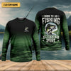Maxcorners Custom Born To Go Fishing Long Sleeve Shirt, Funny Fisherman Gift for Men, Fishing UPF Shirts