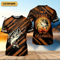 Maxcorners I'm A Hooker On This Halloween Fishing UPF Shirts, Funny Fishing Shirt, Fishing Shirts For Men